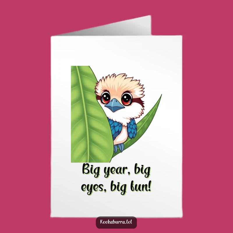 Free Printable Kookaburra Birthday Card: Shy Peek Funny Downloadable Gift