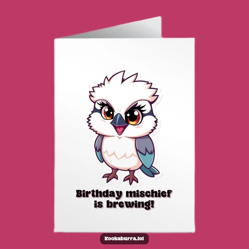 Free Printable Kookaburra Birthday Card: Mischievous Eye, Funny Downloadable Gift