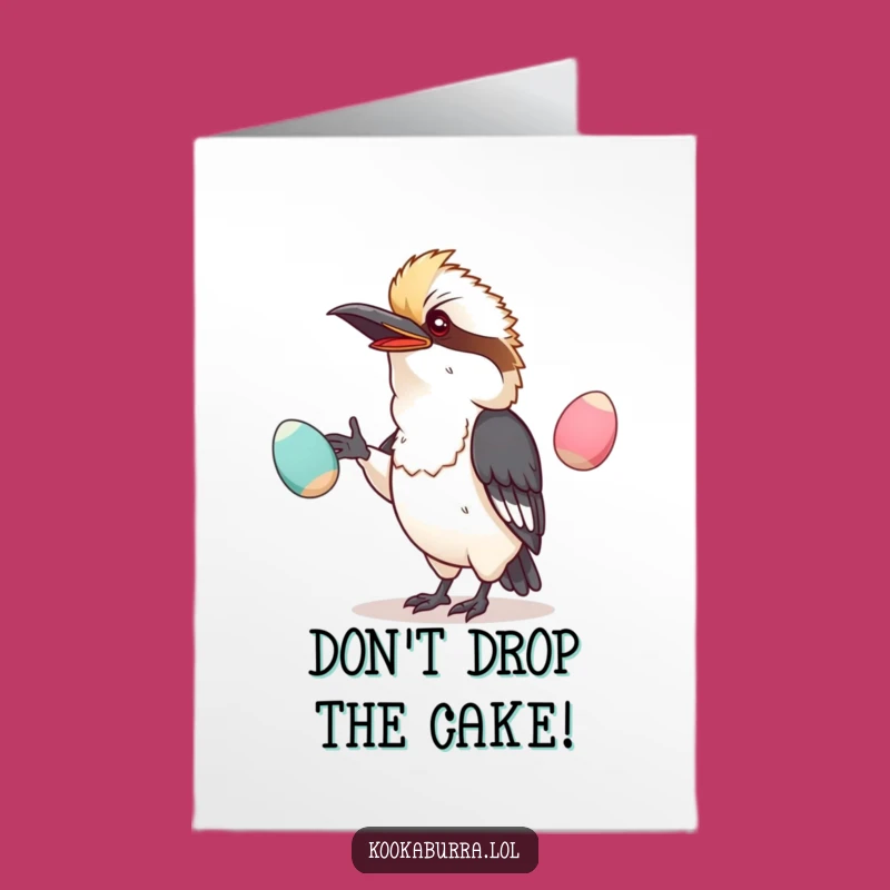 Free Printable Kawaii Kookaburra Birthday Card: Juggling Eggs Comedy, Hilarious Download for Fun