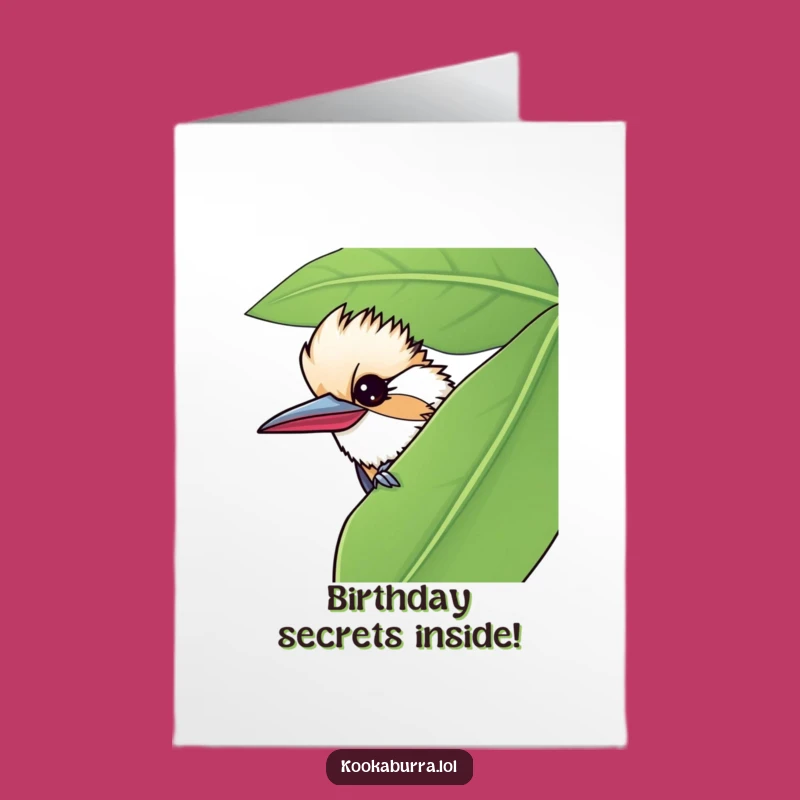 Free Printable Birthday Card: Mischievous Kookaburra Peek for a Hilarious Celebration Downloadable