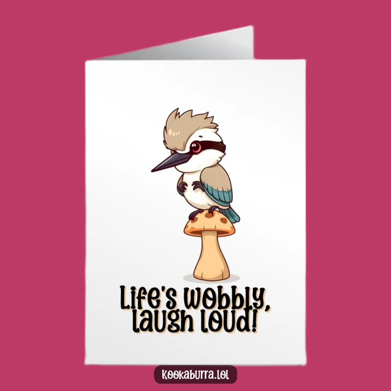 Free Printable Kookaburra Mushroom Card: Funny Birthday Gift, Downloadable & Print at Home