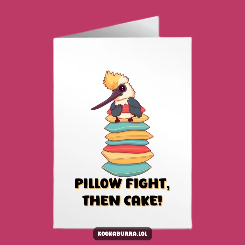 Funny Free Printable Birthday Kookaburra Pillow Card - Whimsical Downloadable Gift