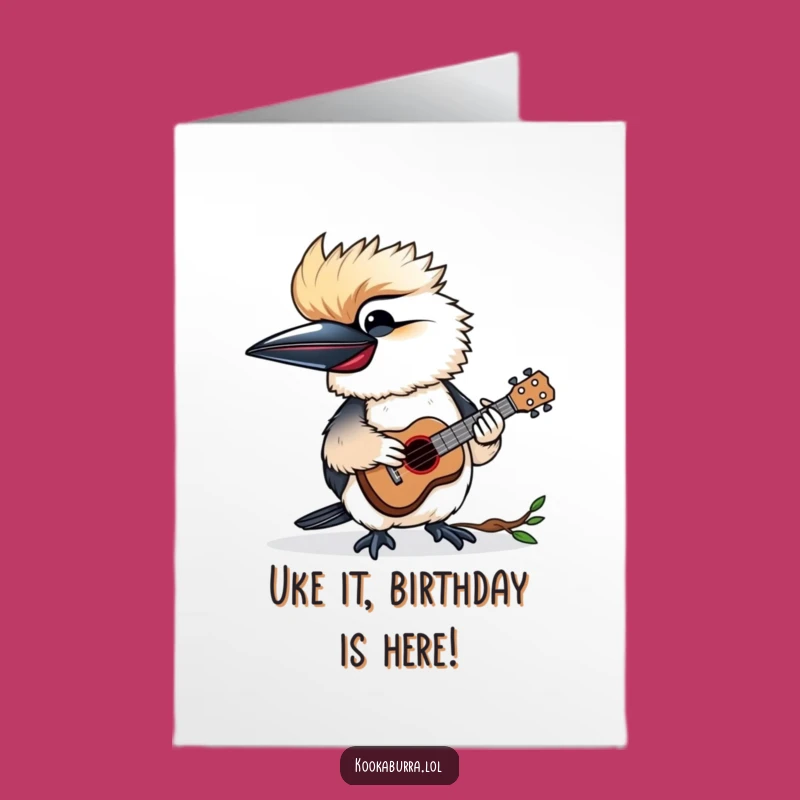 Kookaburra Ukulele Birthday Card Free Printable: Strumming Happy Vibes