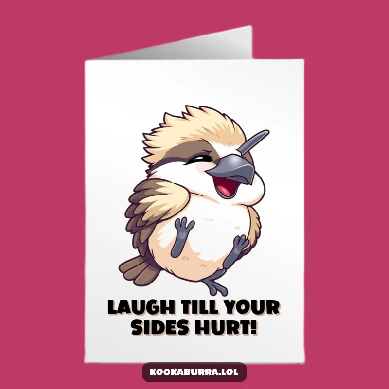 Free Printable Kawaii Kookaburra Birthday Card: Hilarious Tumble Laughs, Instant Funny Download