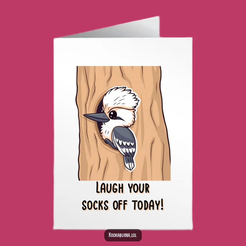 Free Printable Kookaburra Birthday Card: Hilarious Peeking Bird, Funny Downloadable Gift