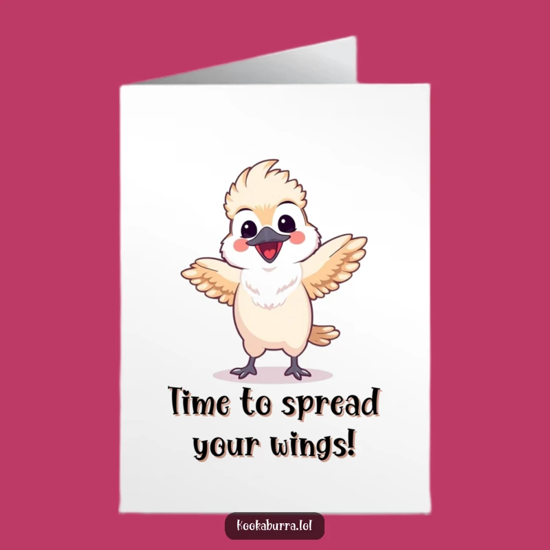 Free Printable Kookaburra Birthday Card: Happy Dancing Wings Downloadable Gift
