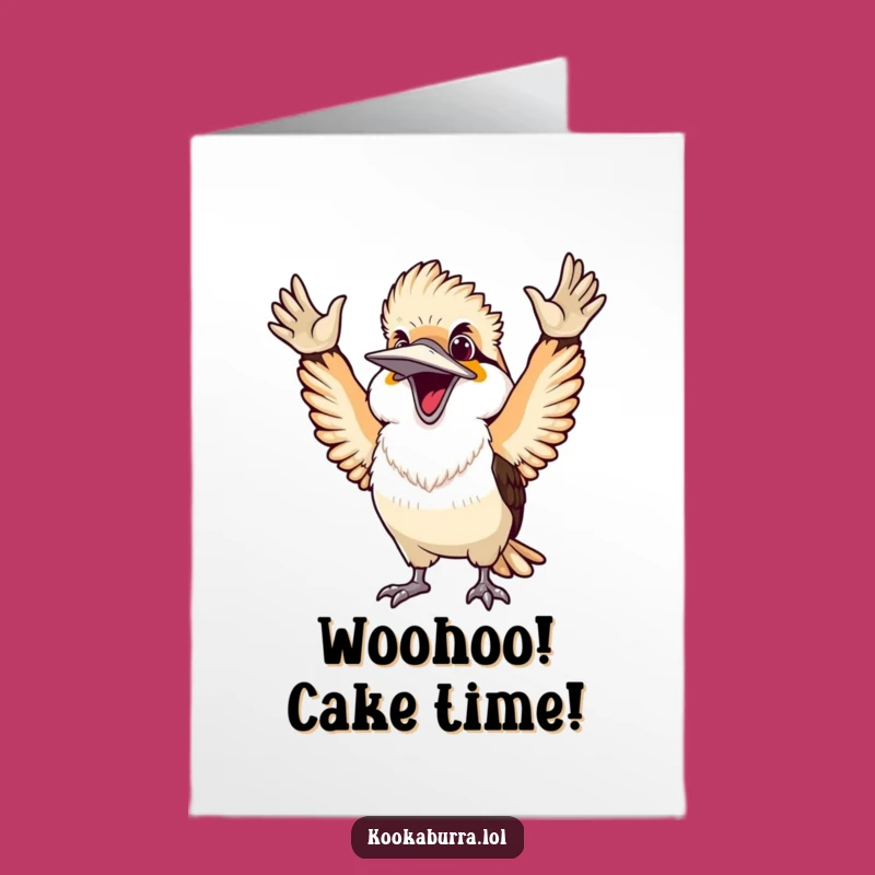 Funny Free Printable Birthday Card Ecstatic Kookaburra - Victory Downloadable Gift