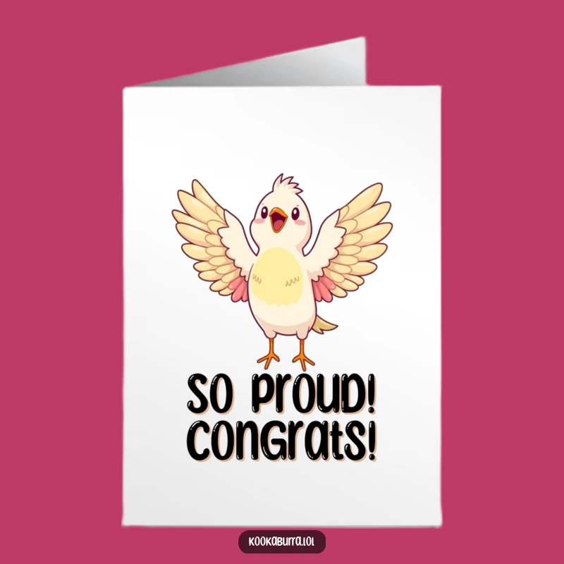 Free Printable Congrats Card: Gleeful Bird, Joyful Downloadable Gift for Success