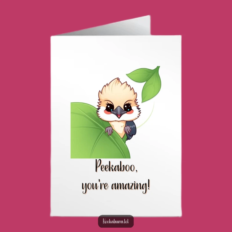 Free Printable Congrats Card: Peeking Kookaburra - Funny Downloadable Celebration