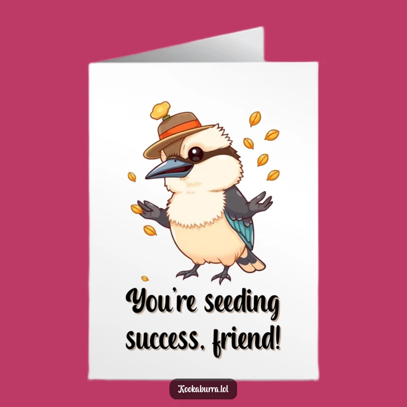 Free Printable Kookaburra Congratulations Card: Hilarious Juggling Seeds Downloadable Joy