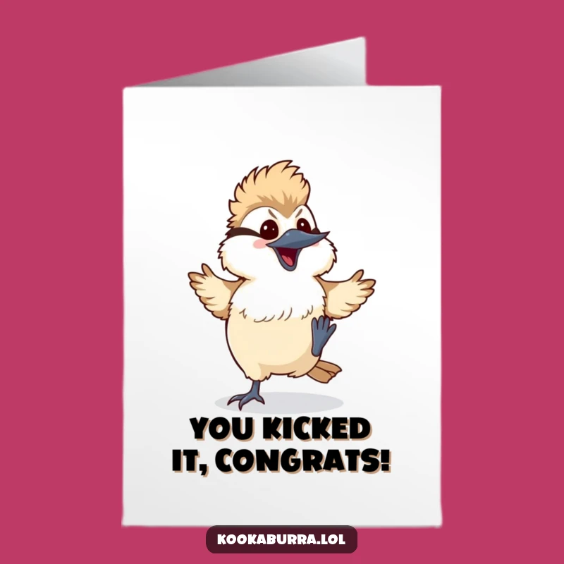 Joyful Congrats Card: Dancing Kookaburra Free Printable, Celebration Art