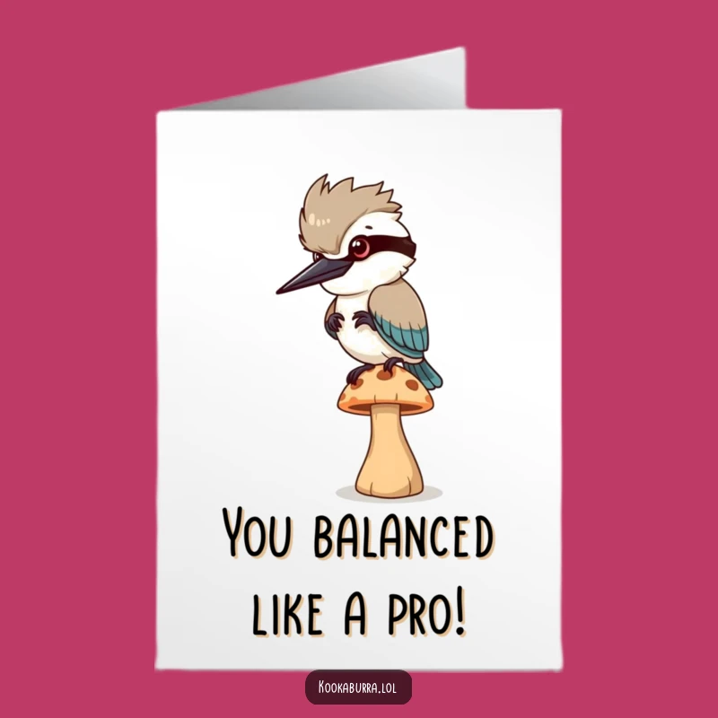Free Printable Kookaburra Mushroom Card: Funny Congrats Gift, Downloadable & Print at Home