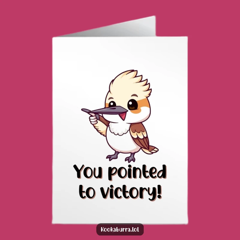 Free Printable Congrats Card: Kookaburra's Enthusiastic Point!