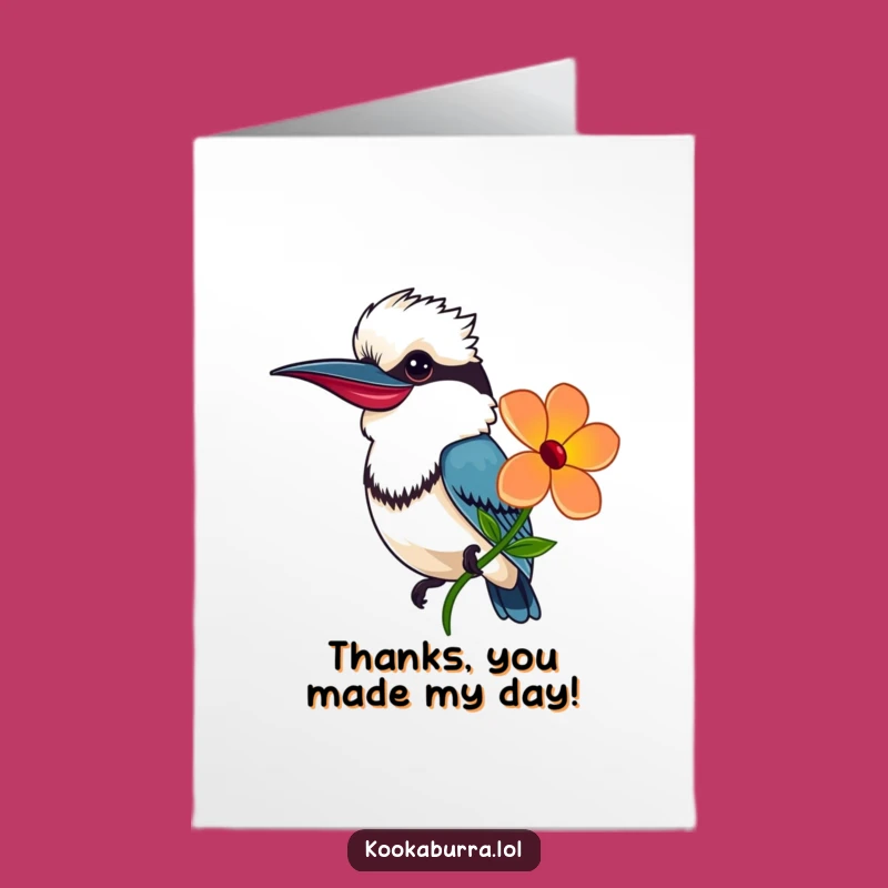 Free Printable Thank You Card: Kookaburra Flower Offering, Perfect DIY Downloadable Gift