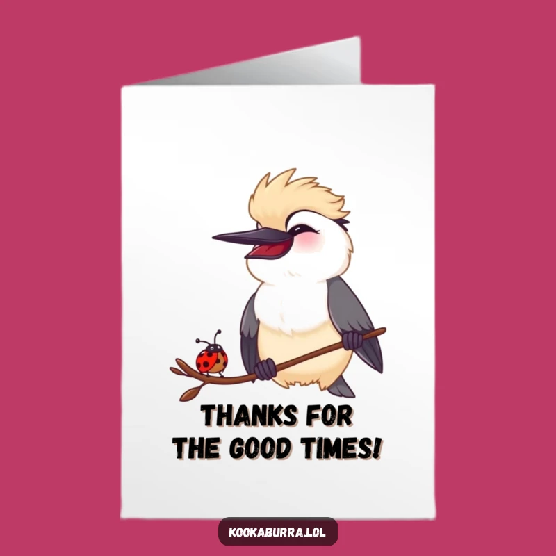 Free Printable Thank You Kookaburra Card - Humorous Downloadable Bird Art