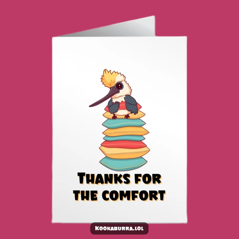 Funny Free Printable Thank You Kookaburra Pillow Card - Cute Downloadable Gift