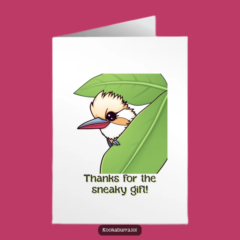 Thank You Free Printable Card: Mischievous Kookaburra Wink Sends Playful Gratitude Downloadable