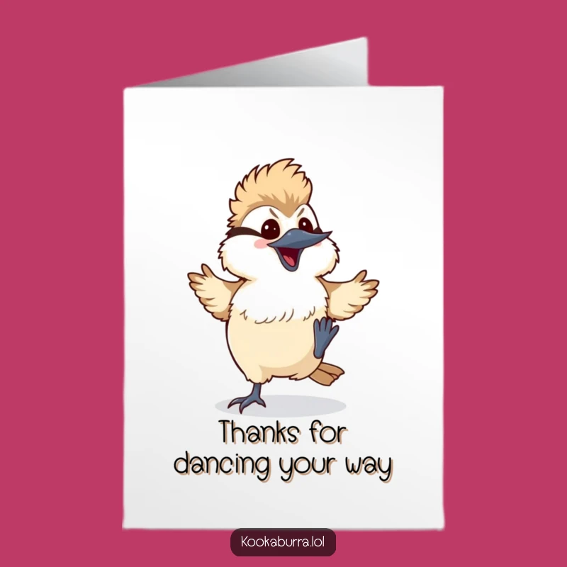 Fun Thank You Card: Dancing Kookaburra Free Printable, Express Gratitude