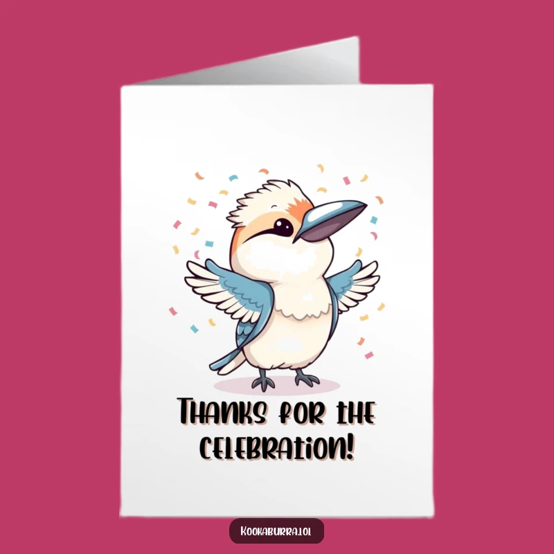 Free Printable Kookaburra Thank You Card: Confetti Thanks Downloadable