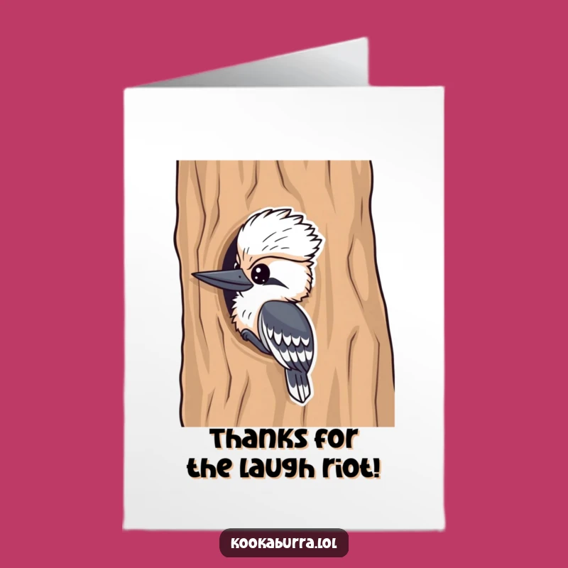 Free Printable Kookaburra Thank You Card: Playful Bird, Funny Downloadable Appreciation Gift