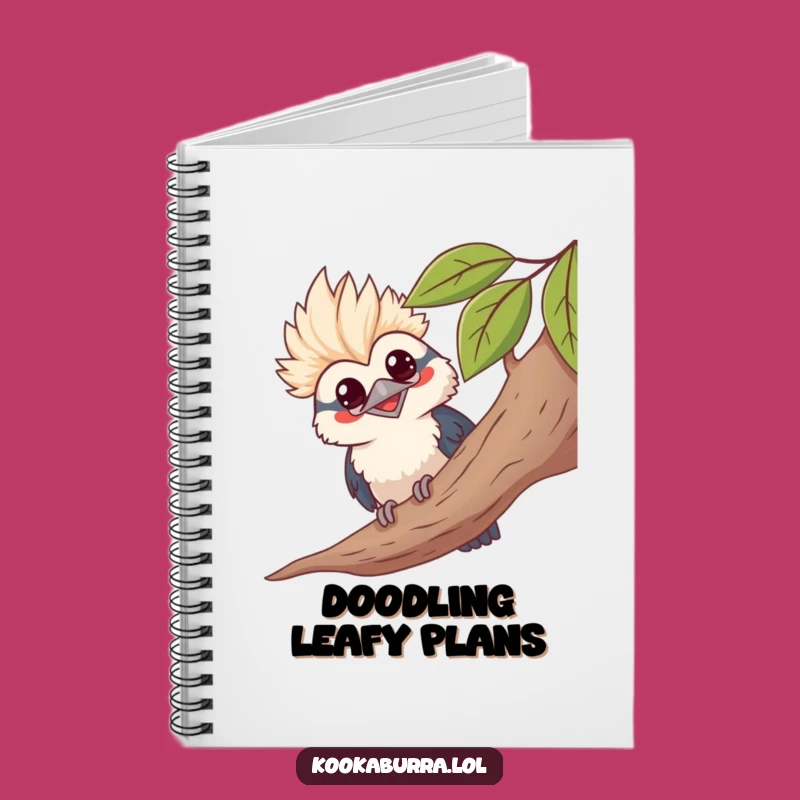 Funny Kawaii Kookaburra Notebook - Grinning Peekaboo Journal, Humorous Stationery