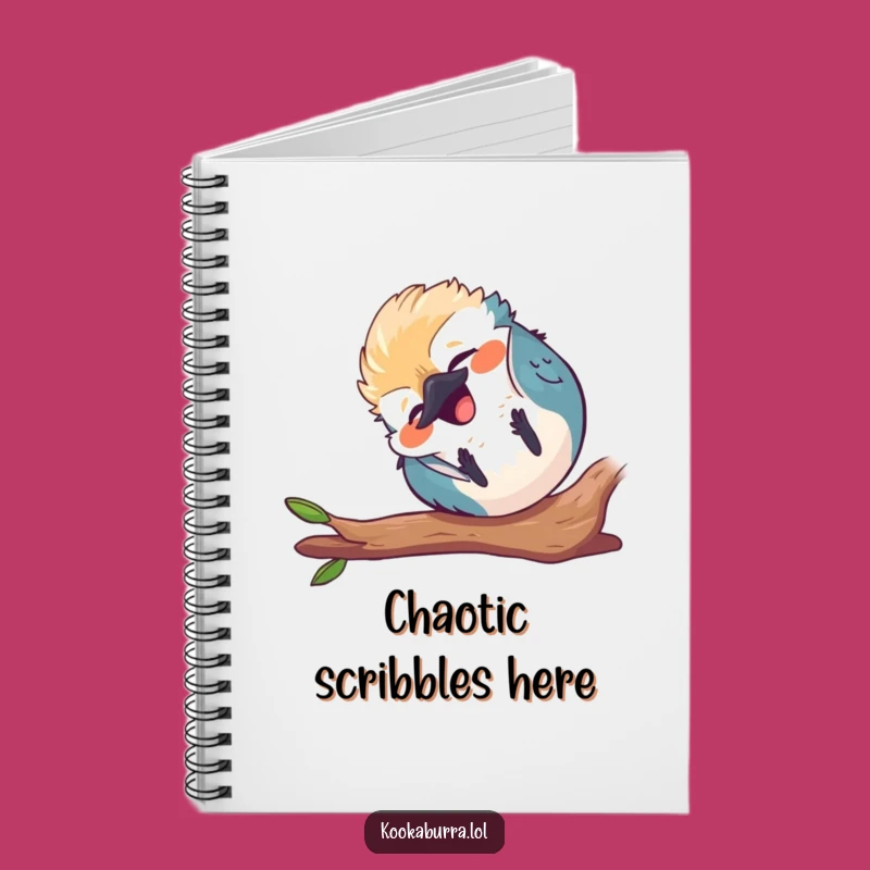 Funny Kawaii Kookaburra Notebook - Tumbling Laughing Journal, Humorous Stationery