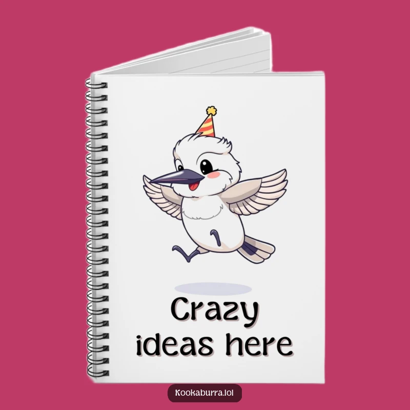Funny Kookaburra Party Hat Notebook: Jot Down Ideas with Festive Flair