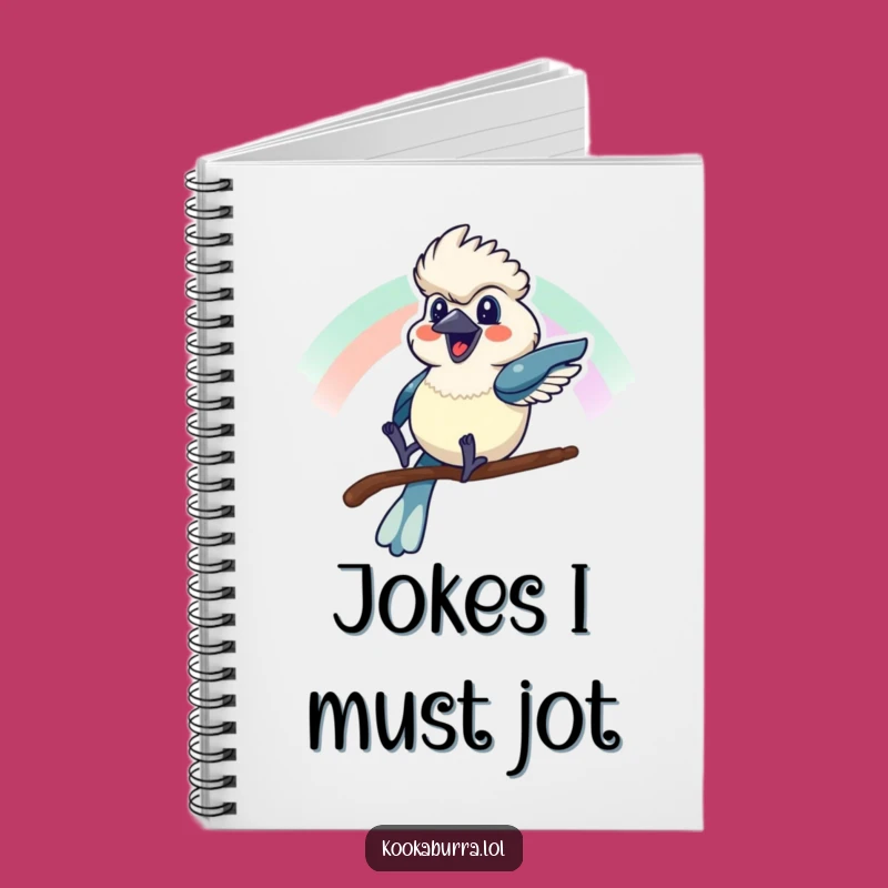 Funny Kookaburra Rainbow Slide Notebook - Jot Down Happy Thoughts Gift!