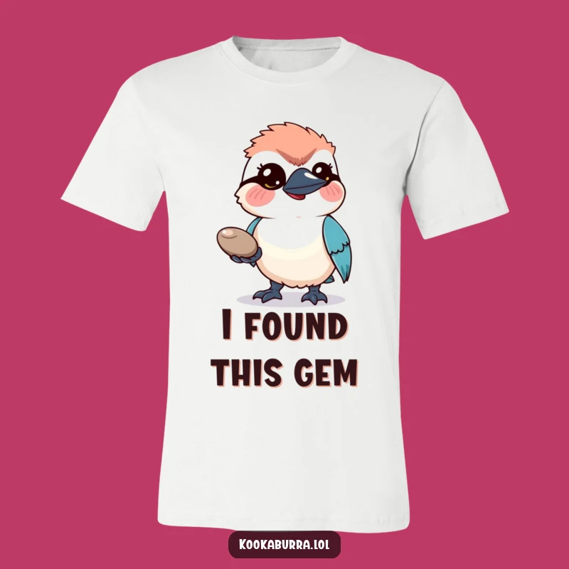 Funny Kookaburra Pebble T-Shirt: Wear a Hopeful Bird's Shiny Gift!