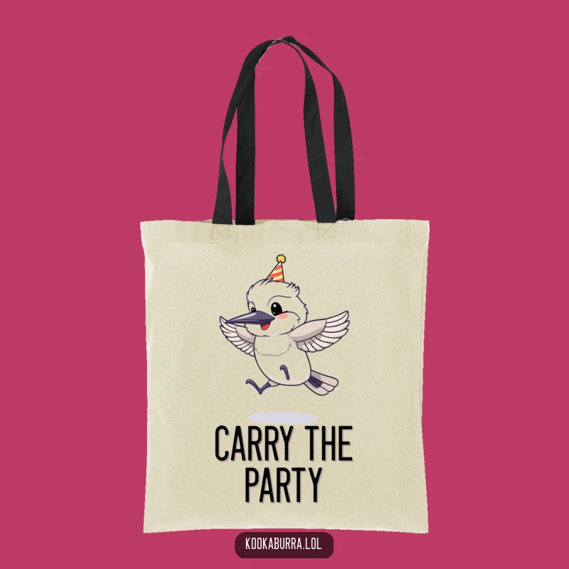 Funny Kookaburra Party Hat Tote: Carry Your Party Spirit Everywhere